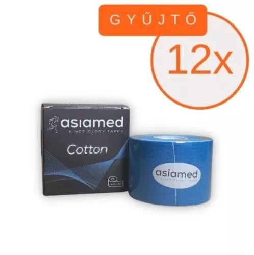 ASIAMED Kineziológiai Tapasz 5 cm x 5 m Kék 12 DB/GYŰJTŐ
