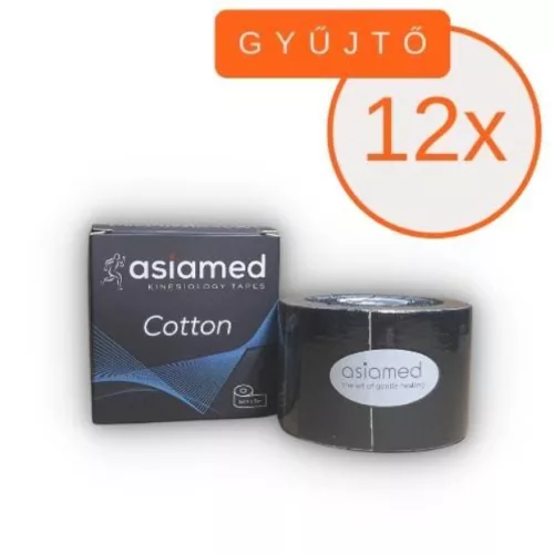 ASIAMED Kineziológiai Tapasz 5 cm x 5 m Fekete 12 DB/GYŰJTŐ