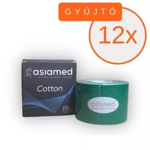 ASIAMED Kineziológiai Tapasz 5 cm x 5 m Zöld 12 DB/GYŰJTŐ