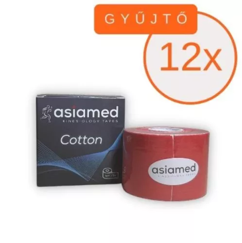 ASIAMED Kineziológiai Tapasz 5 cm x 5 m Piros 12 DB/GYŰJTŐ