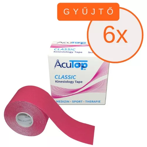 ACUTOP Classic Kineziológiai Tapasz 5 cm x 5 m Rózsaszín 6 DB/GYŰJTŐ