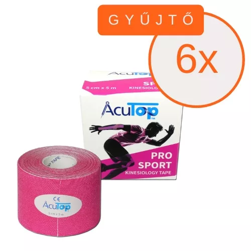 ACUTOP Pro Sport Kineziológiai Tapasz 5 cm x 5 m Rózsaszín 6 DB/GYŰJTŐ