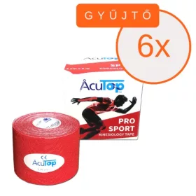  ACUTOP Pro Sport Kineziológiai Tapasz 5 cm x 5 m Piros 6 DB/GYŰJTŐ