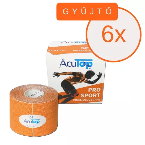ACUTOP Pro Sport Kineziológiai Tapasz 5 cm x 5 m Narancssárga 6 DB/GYŰJTŐ