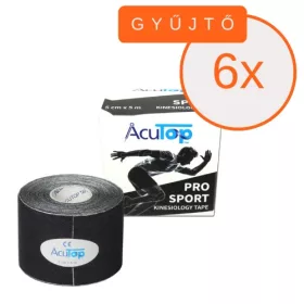   ACUTOP Pro Sport Kineziológiai Tapasz 5 cm x 5 m Fekete 6 DB/GYŰJTŐ