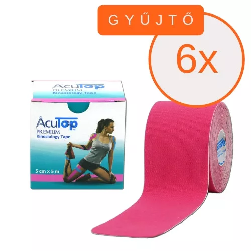 ACUTOP Premium Kineziológiai Tapasz 5 cm x 5 m Rózsaszín 6 DB/GYŰJTŐ