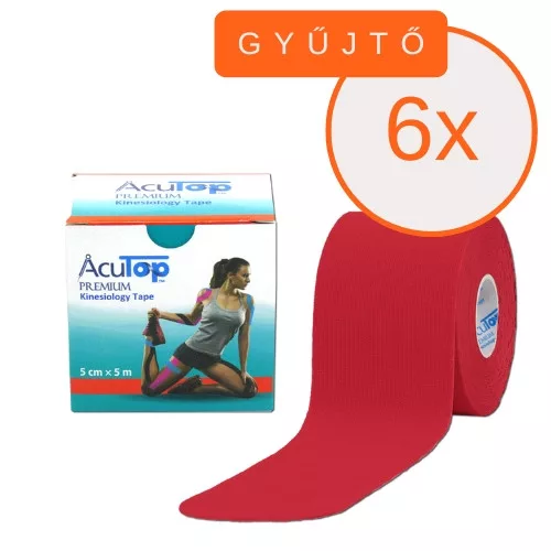 ACUTOP Premium Kineziológiai Tapasz 5 cm x 5 m Piros 6 DB/GYŰJTŐ