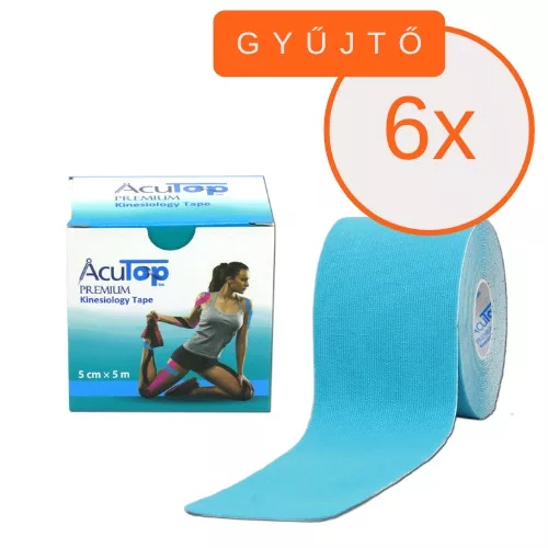 ACUTOP Premium Kineziológiai Tapasz 5 cm x 5 m Kék 6 DB/GYŰJTŐ