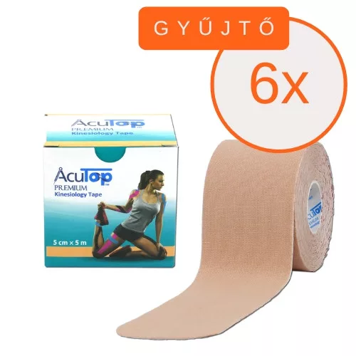 ACUTOP Premium Kineziológiai Tapasz 5 cm x 5 m Bézs 6 DB/GYŰJTŐ